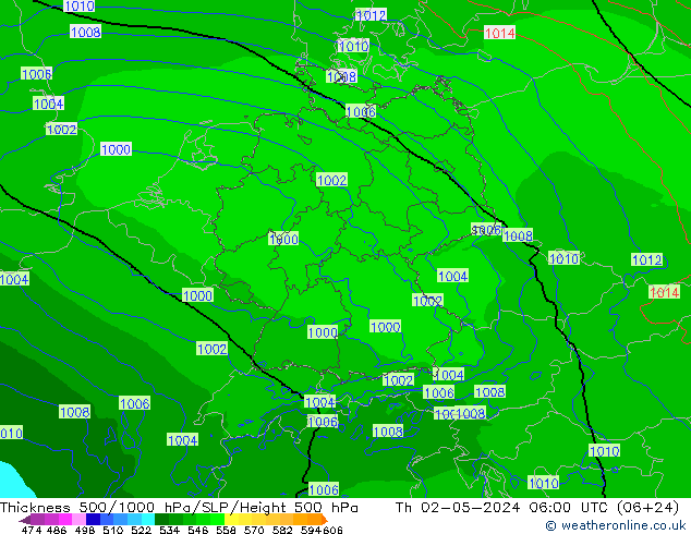 Thck 500-1000hPa Arpege-eu Th 02.05.2024 06 UTC