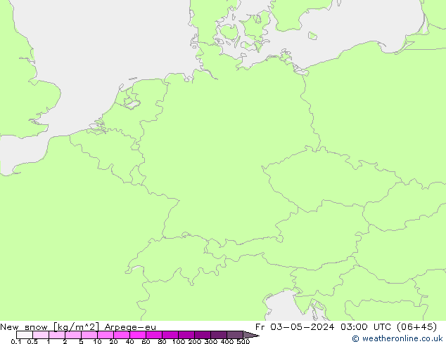 Neuschnee Arpege-eu Fr 03.05.2024 03 UTC