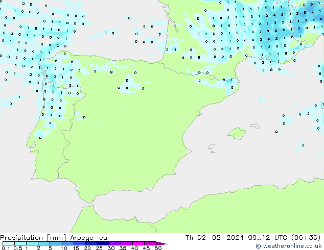 Yağış Arpege-eu Per 02.05.2024 12 UTC