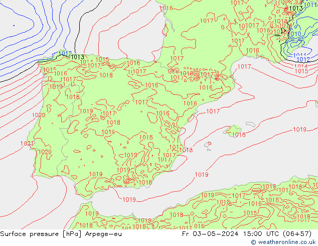 Surface pressure Arpege-eu Fr 03.05.2024 15 UTC