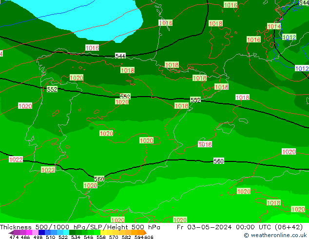 Thck 500-1000гПа Arpege-eu пт 03.05.2024 00 UTC