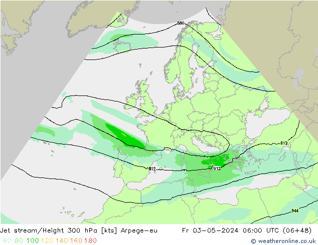 Jet Akımları Arpege-eu Cu 03.05.2024 06 UTC