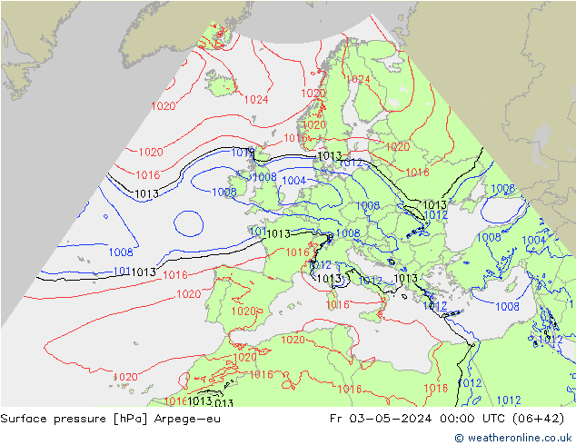 Bodendruck Arpege-eu Fr 03.05.2024 00 UTC