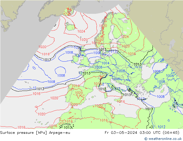 pression de l'air Arpege-eu ven 03.05.2024 03 UTC