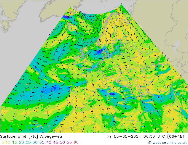 Bodenwind Arpege-eu Fr 03.05.2024 06 UTC