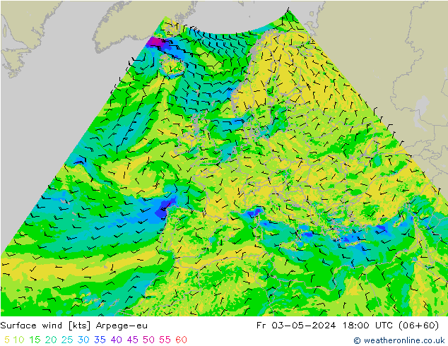 Bodenwind Arpege-eu Fr 03.05.2024 18 UTC