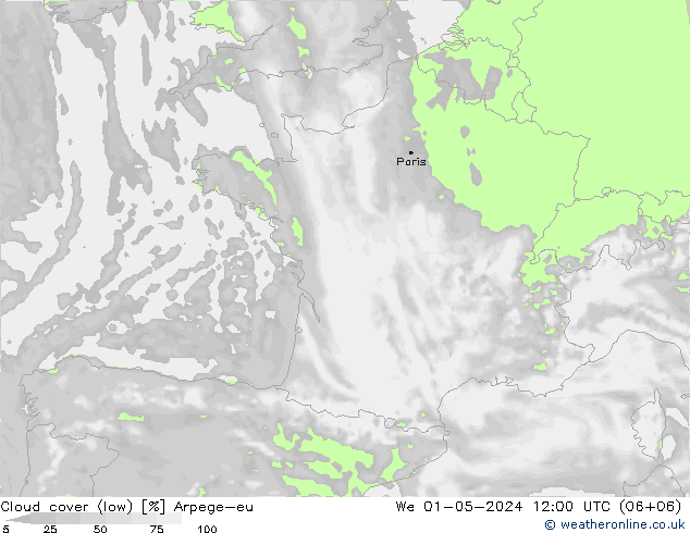 Wolken (tief) Arpege-eu Mi 01.05.2024 12 UTC