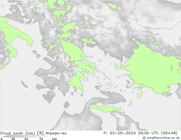 zachmurzenie (niskie) Arpege-eu pt. 03.05.2024 06 UTC