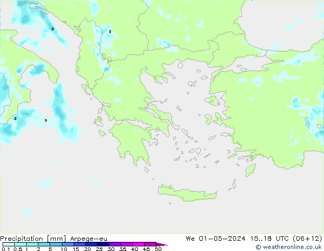 Srážky Arpege-eu St 01.05.2024 18 UTC