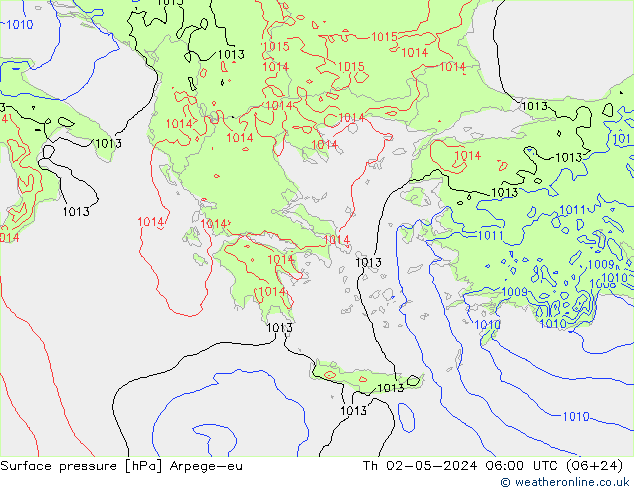 pressão do solo Arpege-eu Qui 02.05.2024 06 UTC