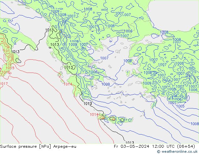 Surface pressure Arpege-eu Fr 03.05.2024 12 UTC