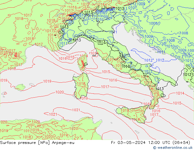 Yer basıncı Arpege-eu Cu 03.05.2024 12 UTC