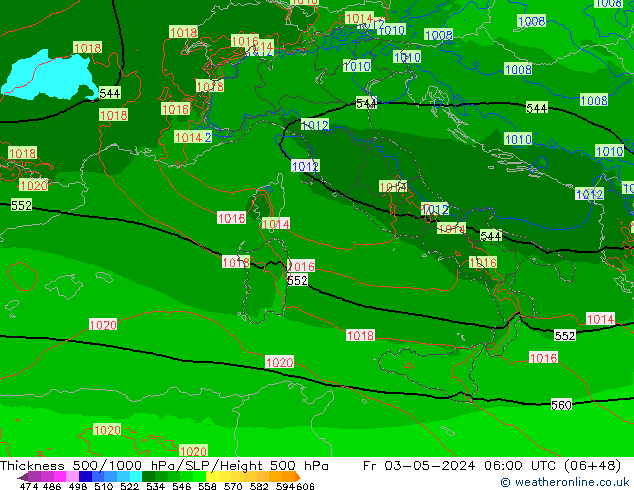 Thck 500-1000hPa Arpege-eu Fr 03.05.2024 06 UTC