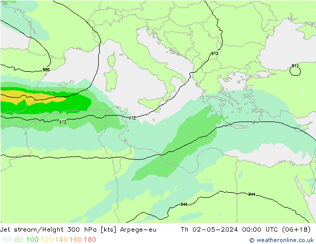 Prąd strumieniowy Arpege-eu czw. 02.05.2024 00 UTC