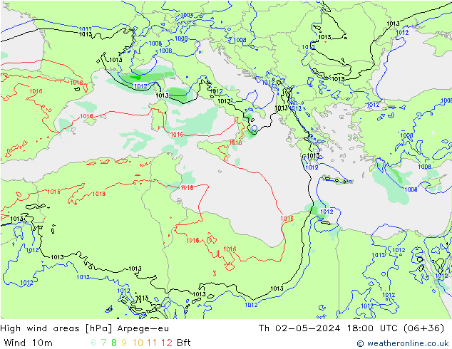 Izotacha Arpege-eu czw. 02.05.2024 18 UTC