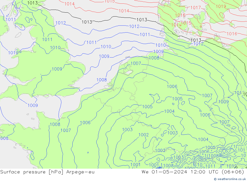 приземное давление Arpege-eu ср 01.05.2024 12 UTC