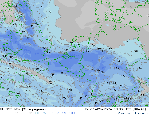 925 hPa Nispi Nem Arpege-eu Cu 03.05.2024 00 UTC