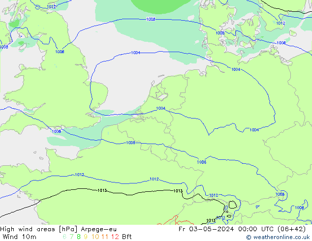 High wind areas Arpege-eu Sex 03.05.2024 00 UTC