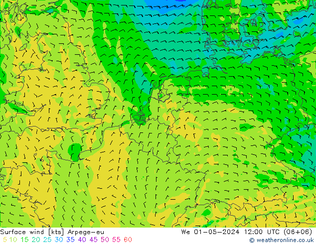 Bodenwind Arpege-eu Mi 01.05.2024 12 UTC