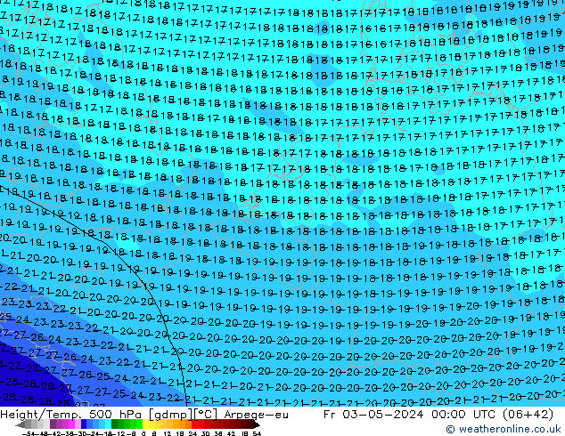 Height/Temp. 500 hPa Arpege-eu Fr 03.05.2024 00 UTC