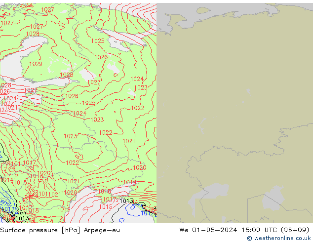 Luchtdruk (Grond) Arpege-eu wo 01.05.2024 15 UTC