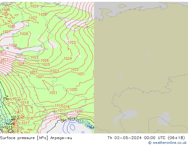 ciśnienie Arpege-eu czw. 02.05.2024 00 UTC