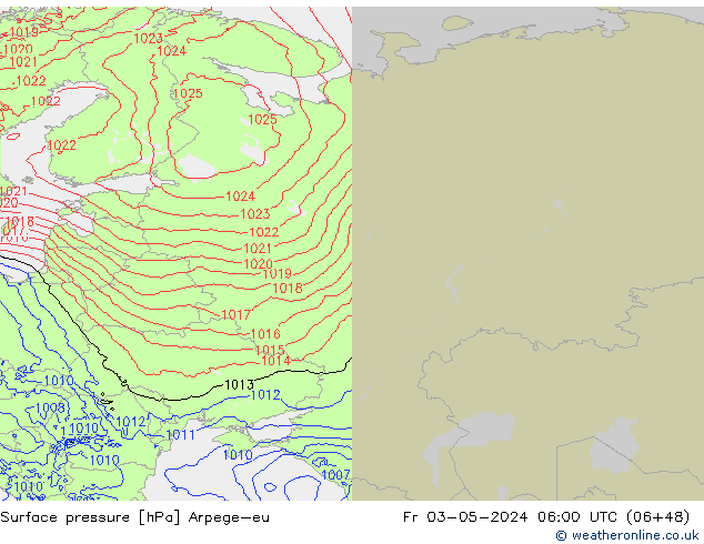 Surface pressure Arpege-eu Fr 03.05.2024 06 UTC