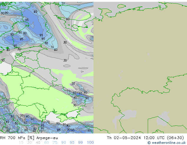 RV 700 hPa Arpege-eu do 02.05.2024 12 UTC