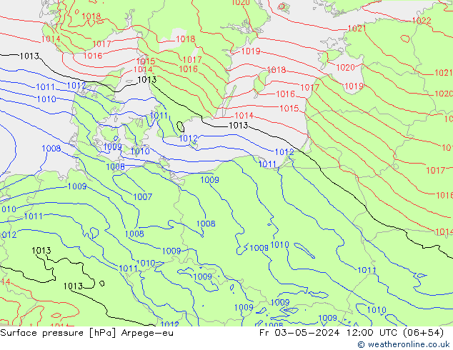 Yer basıncı Arpege-eu Cu 03.05.2024 12 UTC