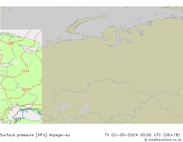 pressão do solo Arpege-eu Qui 02.05.2024 00 UTC