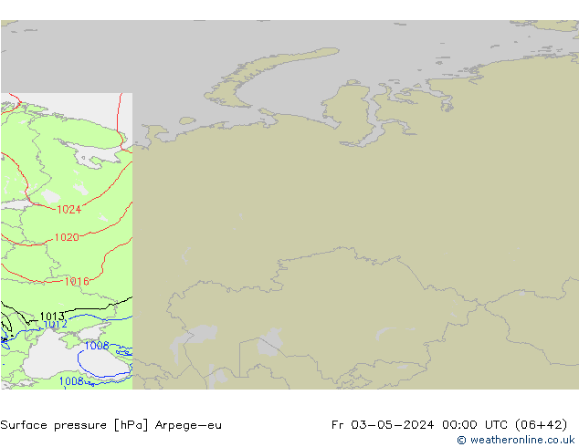 pression de l'air Arpege-eu ven 03.05.2024 00 UTC