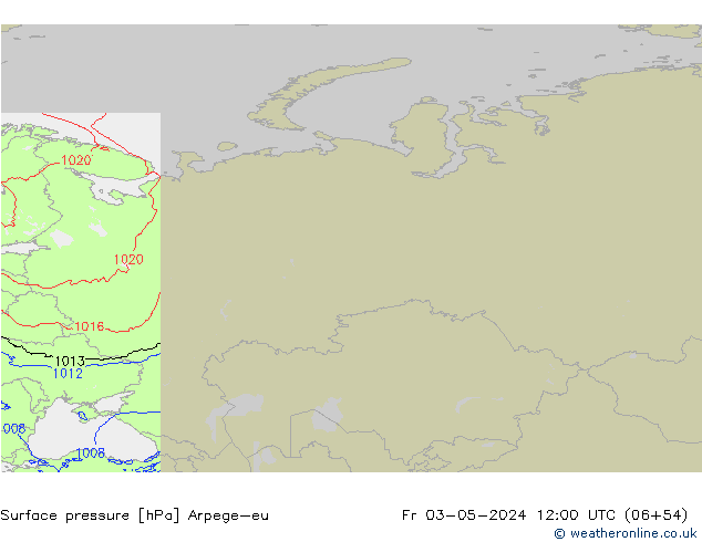 приземное давление Arpege-eu пт 03.05.2024 12 UTC