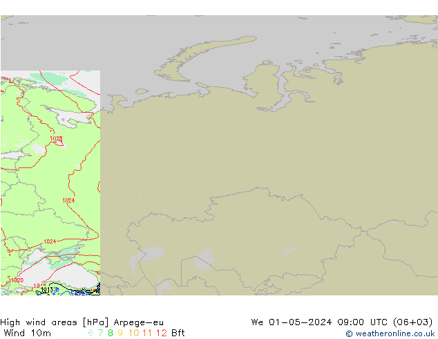 Izotacha Arpege-eu śro. 01.05.2024 09 UTC