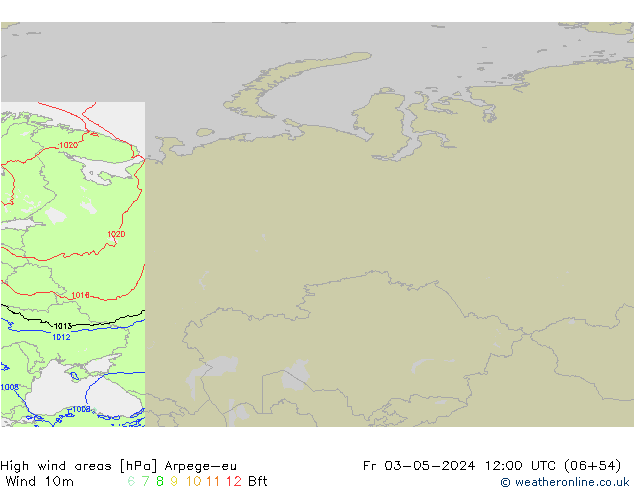 High wind areas Arpege-eu Fr 03.05.2024 12 UTC