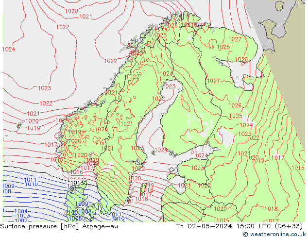 pressão do solo Arpege-eu Qui 02.05.2024 15 UTC