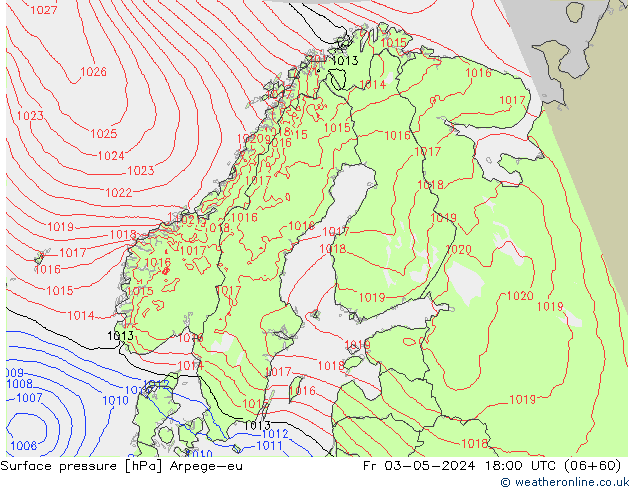 Surface pressure Arpege-eu Fr 03.05.2024 18 UTC