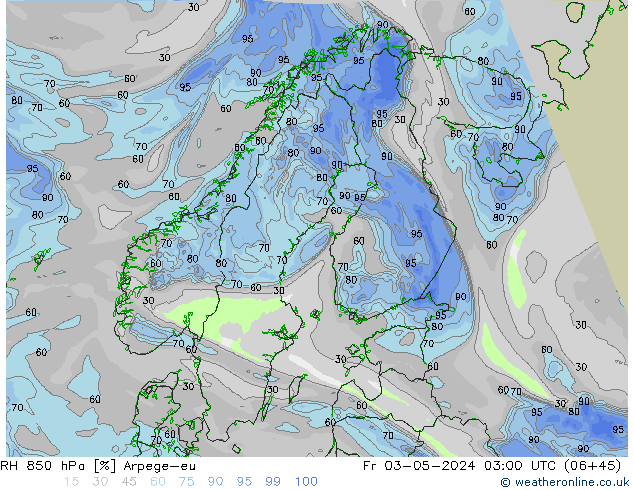 850 hPa Nispi Nem Arpege-eu Cu 03.05.2024 03 UTC