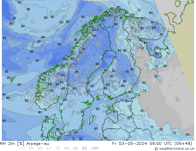 RH 2m Arpege-eu Fr 03.05.2024 06 UTC