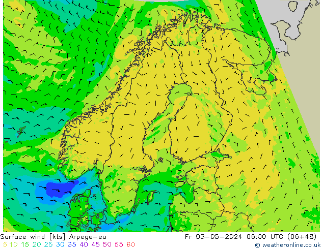 Bodenwind Arpege-eu Fr 03.05.2024 06 UTC