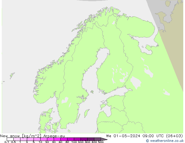 New snow Arpege-eu We 01.05.2024 09 UTC