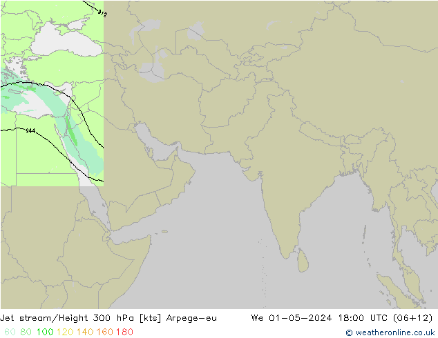 Jet stream/Height 300 hPa Arpege-eu We 01.05.2024 18 UTC