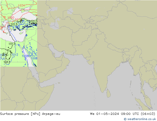 pression de l'air Arpege-eu mer 01.05.2024 09 UTC