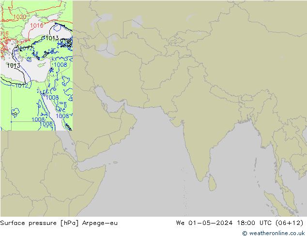 Luchtdruk (Grond) Arpege-eu wo 01.05.2024 18 UTC