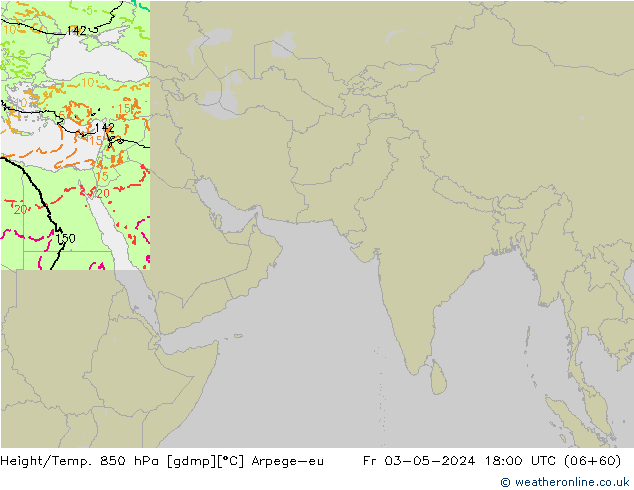 Height/Temp. 850 hPa Arpege-eu Fr 03.05.2024 18 UTC