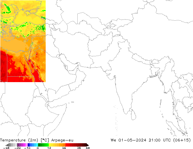 карта температуры Arpege-eu ср 01.05.2024 21 UTC