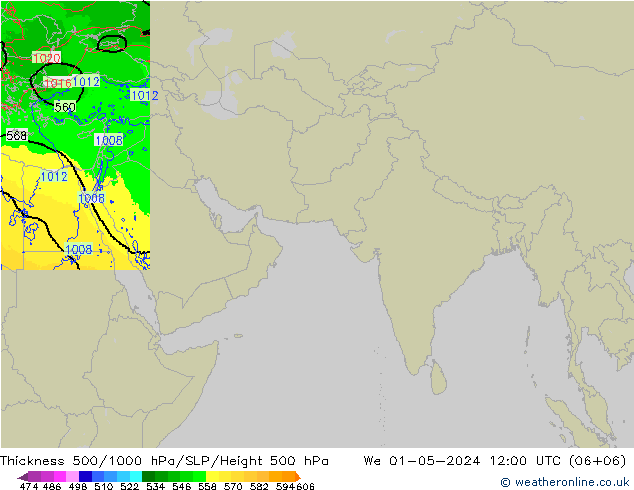 Thck 500-1000hPa Arpege-eu  01.05.2024 12 UTC