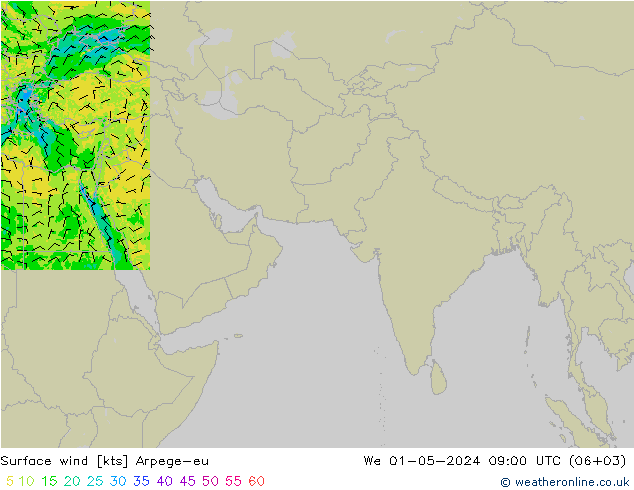 Surface wind Arpege-eu We 01.05.2024 09 UTC