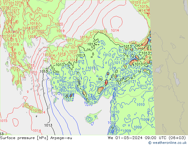 Yer basıncı Arpege-eu Çar 01.05.2024 09 UTC