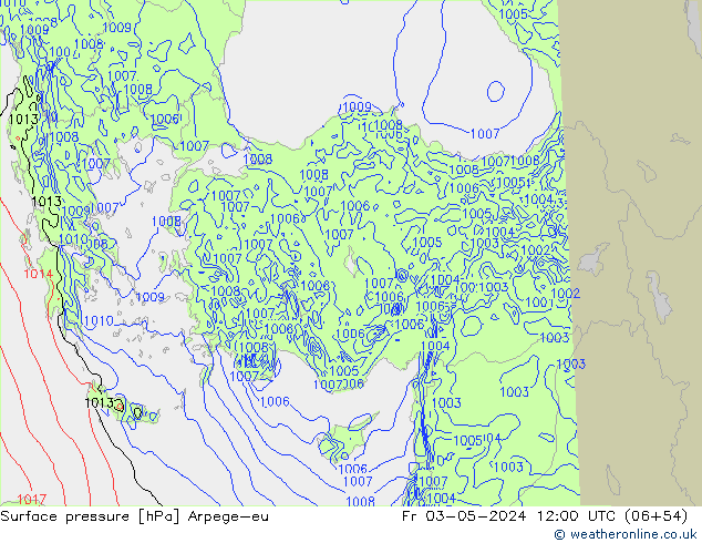 Yer basıncı Arpege-eu Cu 03.05.2024 12 UTC