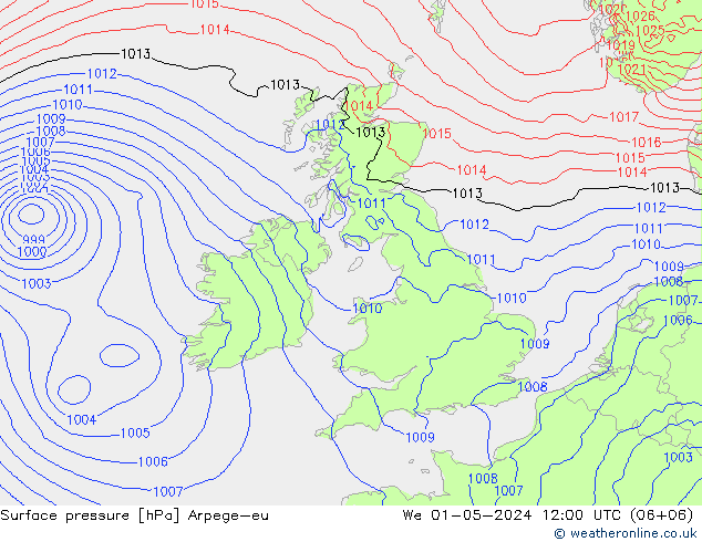 pression de l'air Arpege-eu mer 01.05.2024 12 UTC